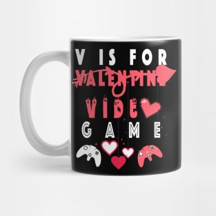 V is for Video Games Shirt Valentine Boys Valentines Day Mug